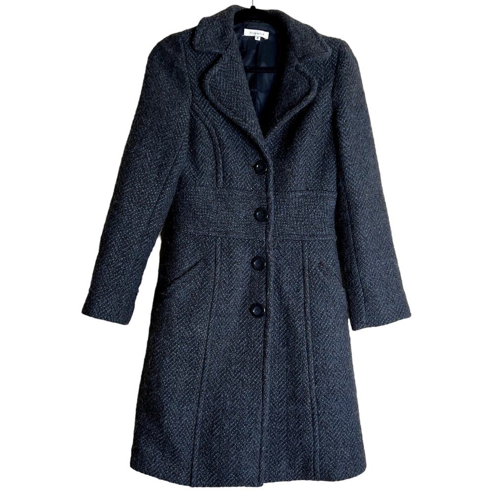 Liquid Long Rumana Overcoat Coat Women 8  MADE IN USA Wool Classic Outerwear